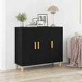 Sideboard mit 3 Tueren, Holzoptik und einem Metallgestell