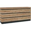 Sideboard mit grifflosen Fronten, sanft schliessenden Fronten und beschichteten Flaechen