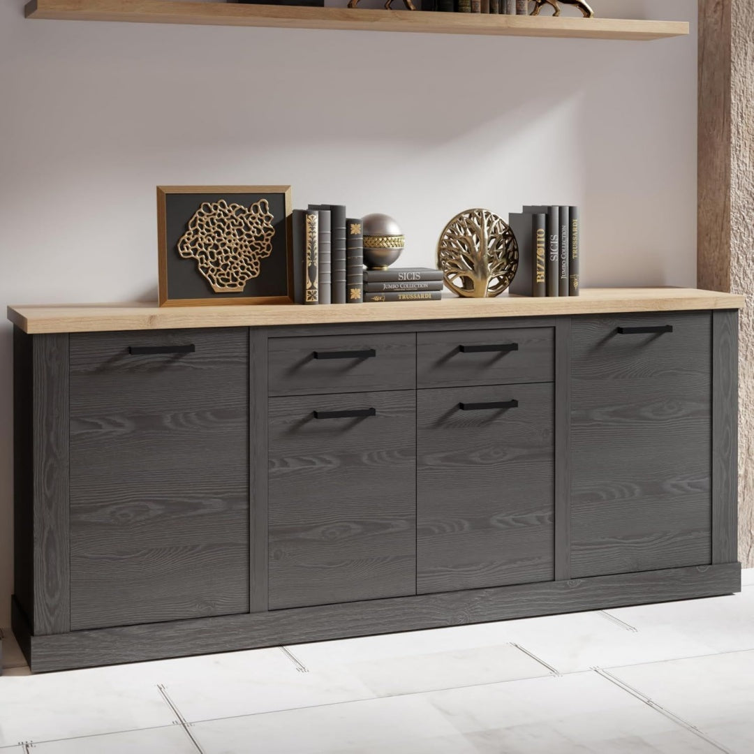Sideboard mit Schubladen, Holzoptik und 2 Schubladen
