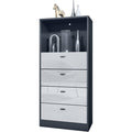 Offene Ablagen an dem Sideboard mit 56 x 125 x 36 cm