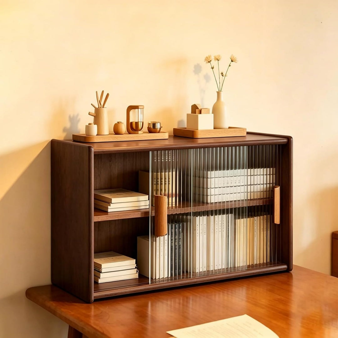 Sideboard in Nussbaumbraun mit Schiebetueren