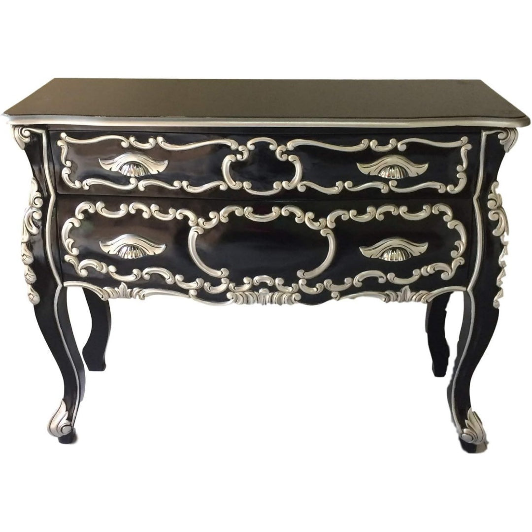 Sideboard in Schwarz und Silber mit Schubladen
