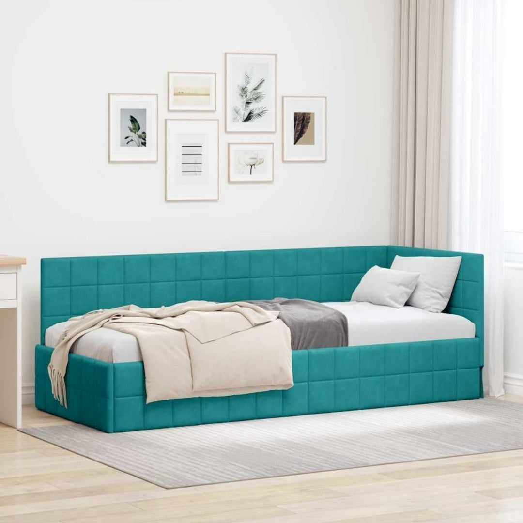 Bettgestell mit den Massen 80 x 200 cm in Tuerkis