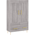 Sideboard mit den Massen 69.5 x 31 x 115 cm in Eichenbraun und Grau