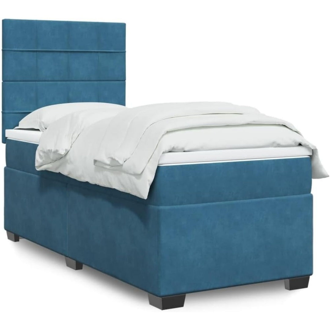 Boxspringbett mit den Massen 100 x 200 cm in Blau