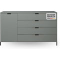 Das Sideboard vereint matte Oberflaechen mit beschichteten Flaechen