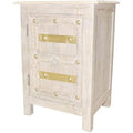 Nachttisch aus Massivholz in Beige