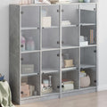 Sideboard in Betongrau mit Glastueren